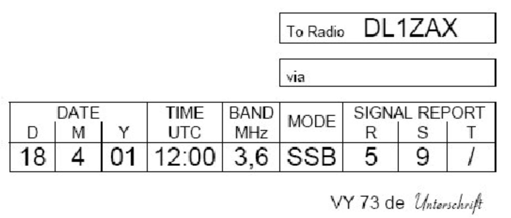 Die QSL-Karte